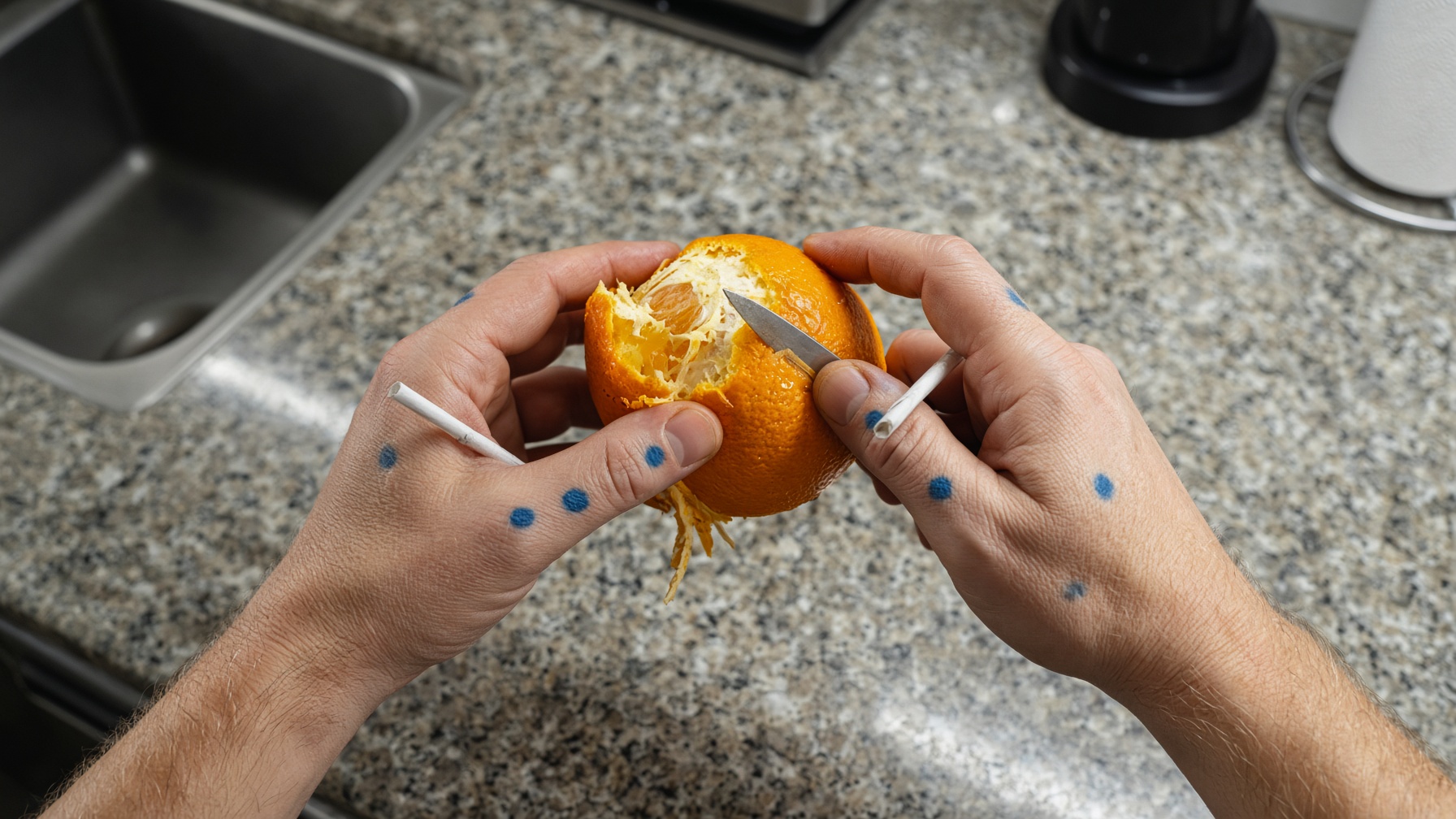 Peel an orange.
