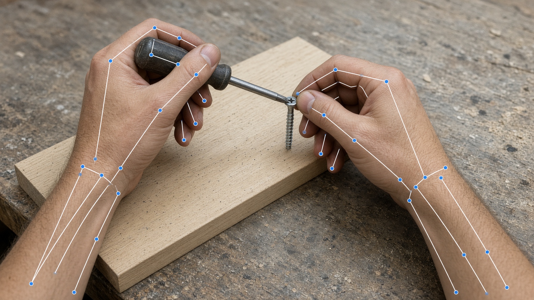 Drive a wood screw.